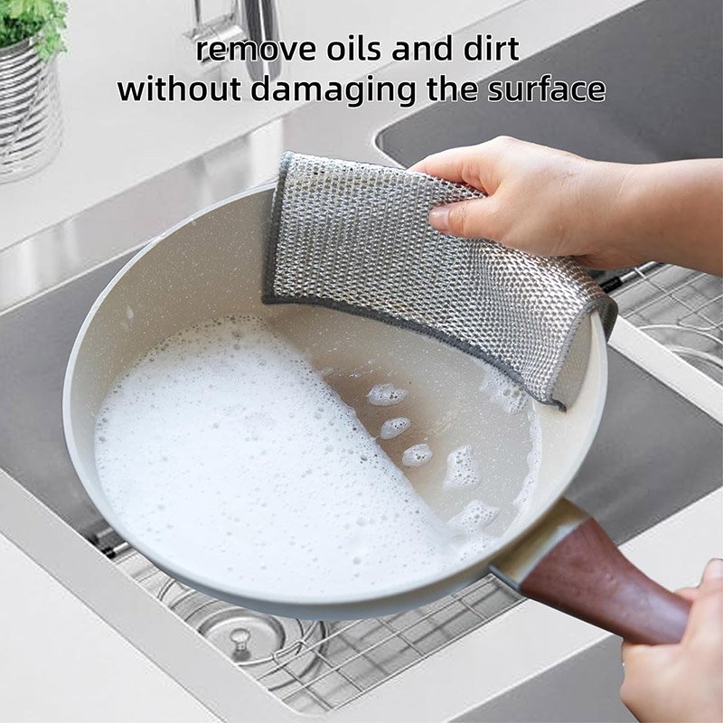 Esun Kitchen Supplies Microfiber Wire Dishcloth Multifunctional Non-Scratch Eco-Friendly and Multipu