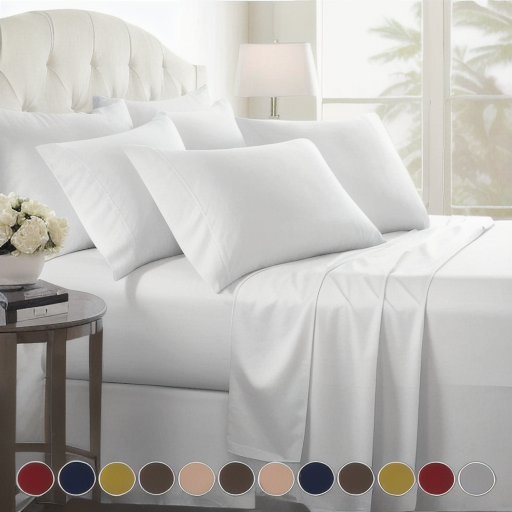 4枚セット オーガニック竹繊維ベッドシーツ