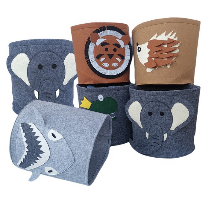Recyclable and Foldable Felt Storage Bucket Laundry Basket Storage Sundries Basket