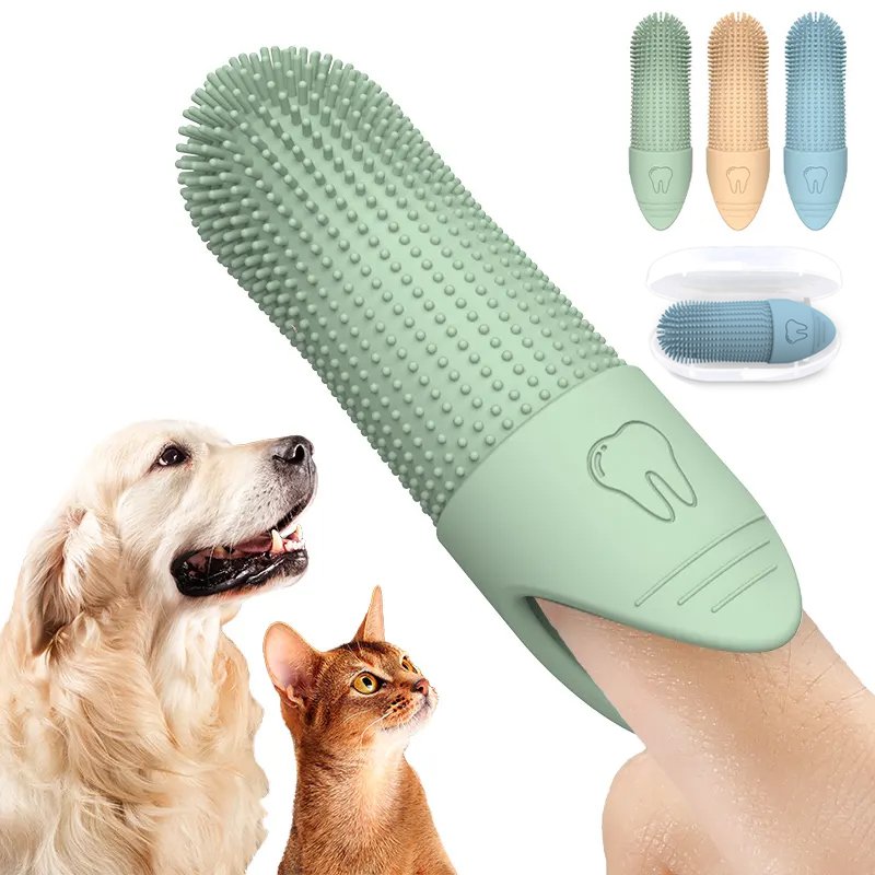 ペット用360度回転シリコンフィンガー歯ブラシ