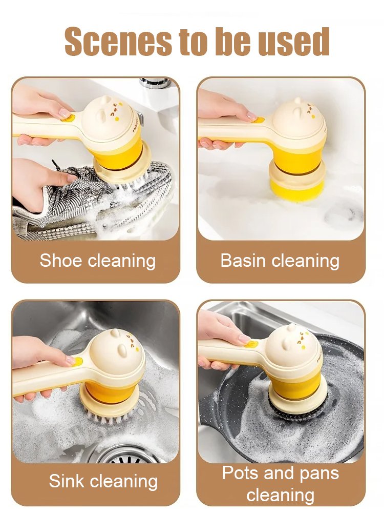 Multifunctional cordless electric cleaning brush
