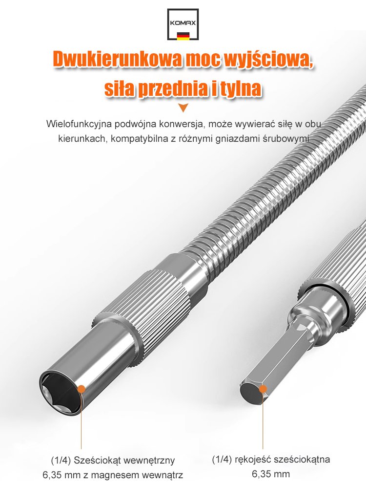 Elastyczny wkrętak z metalowym trzpieniem - przekierowanie