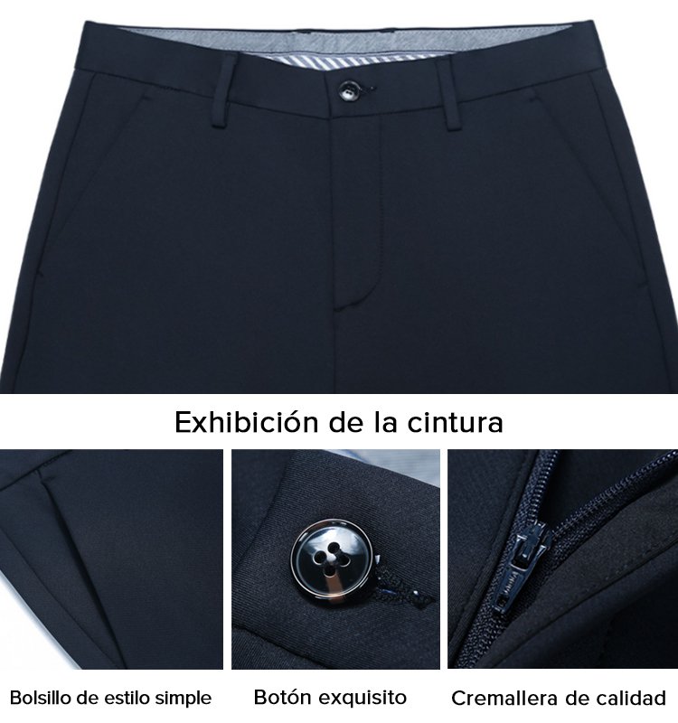 Pantalones de traje de antiarrugas con fibra viscosa para hombres
