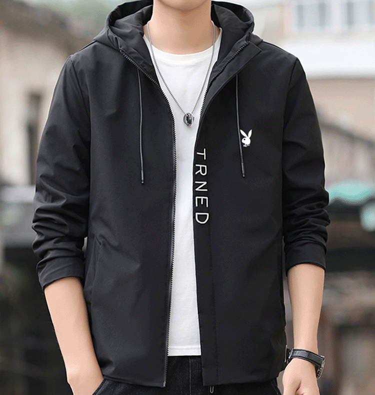 カジュアルアウトドア防風フード付きジャケット