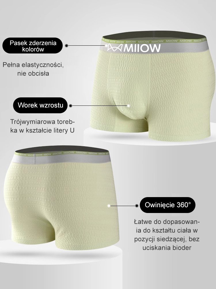 Bawełniane bokserki męskie Bubble Antybakteryjne Oddychające Pochłaniające Pot