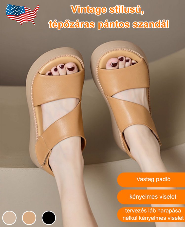 Vintage római tépőzáras szandál