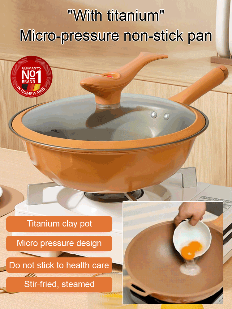 Titanium micro-pressure clay non-stick health cooker