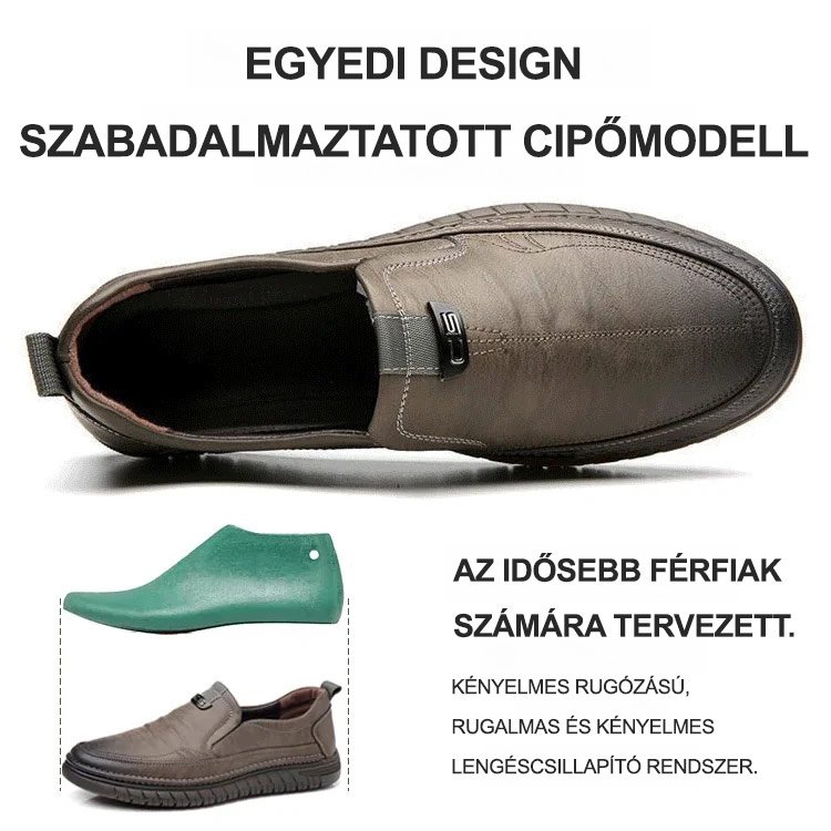 Bőr lágy talpú slip-on cipő