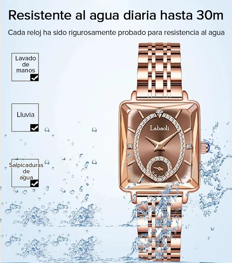 Reloj cuadrado de diamantes de lujo para mujer