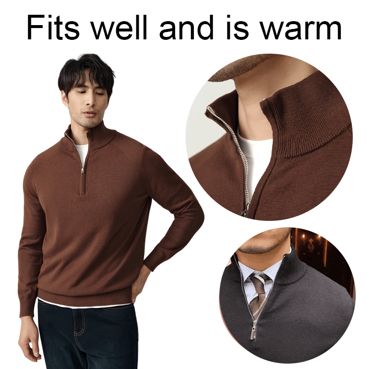 Men's popover zipper cardigan