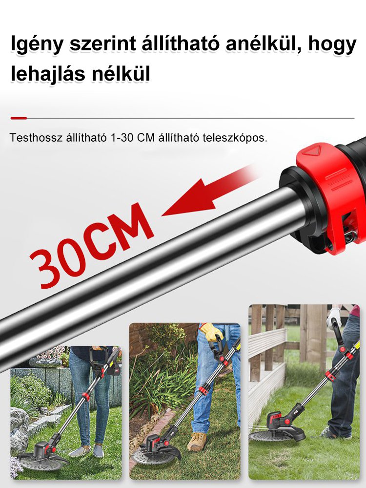 Könnyű lítium akkumulátoros kerti fűnyíró