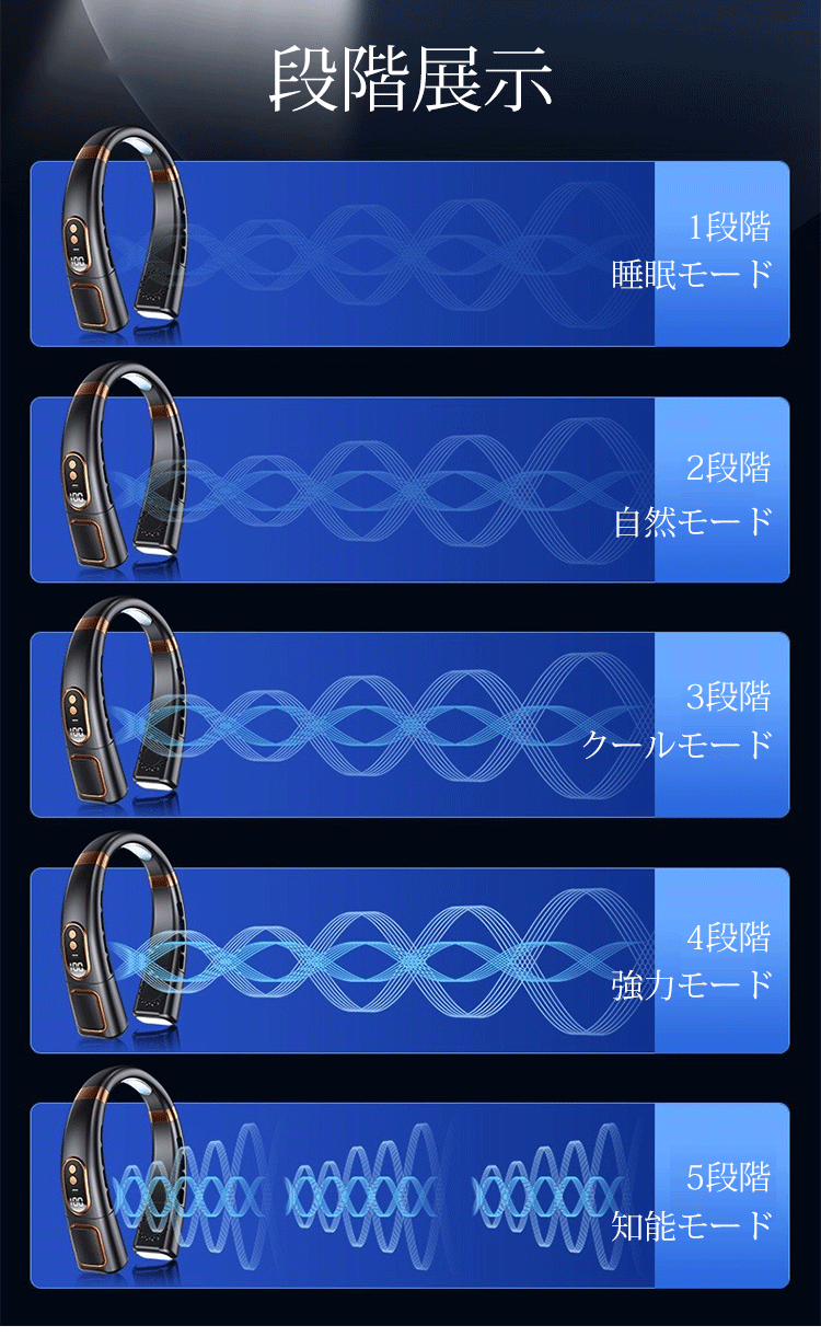 ファッション性も高いデザインの首掛け扇風機F1