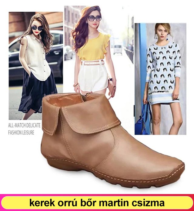 kerek orrú bőr martin csizma