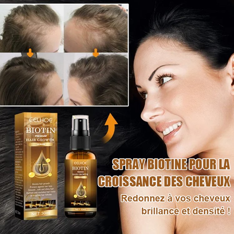 Spray de croissance capillaire à la biotine