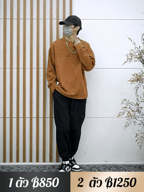 เสื้อสวมหัวลายนูนสามมิติ แมทช์ง่าย สำหรับผู้ชาย