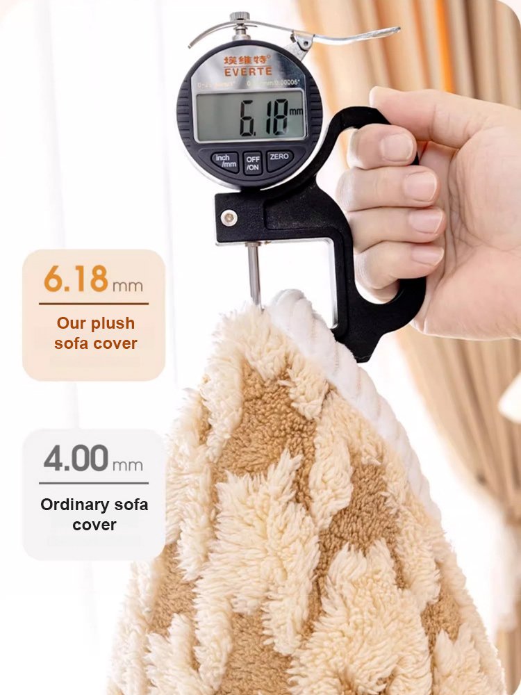 Universal Plush Houndstooth Sofa Cover