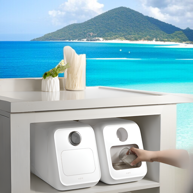 自動開閉米バケツ10kgの全体画像