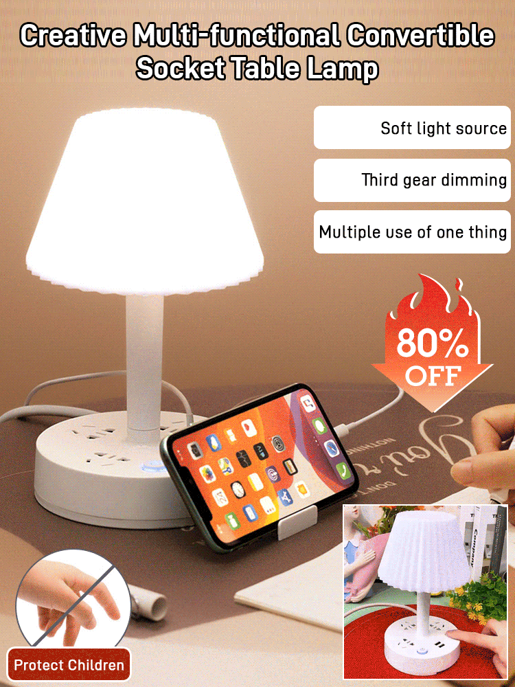Creative Multi-functional Convertible Socket Table Lamp