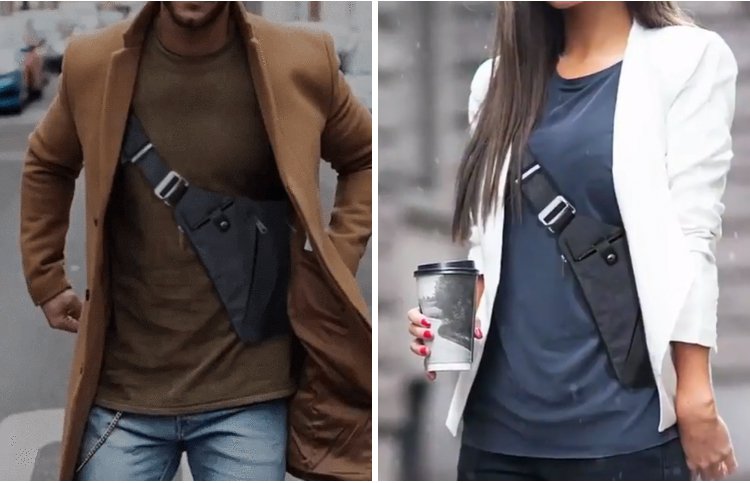 多機能収納メンズボディバッグの内部構造