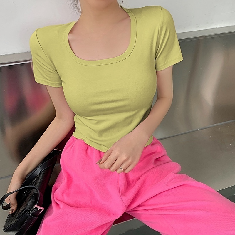 여성 여름 순면 반팔 티셔츠