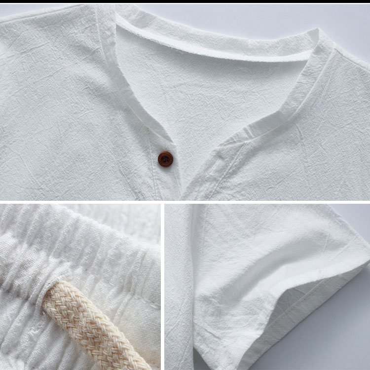 メンズ綿麻上下セット