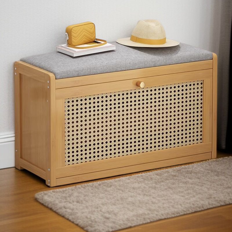 Entryway bench with integrated shoe storage and seating