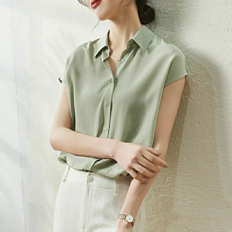 반소매 쉬폰 셔츠