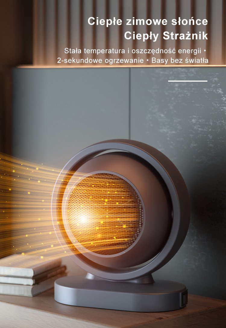 Bezświetlna błyskawiczna nagrzewnica powietrza w nowoczesnym wnętrzu