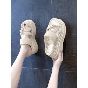 厚底キラキラウェッジソールサンダル