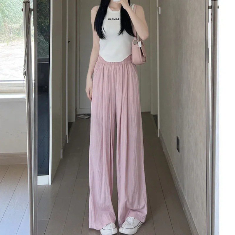 여성 일본 스타일의 아이스 와이드 팬츠