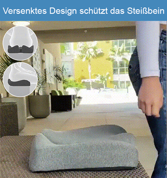 Atmungsaktives, druckentlastendes Sitzkissen für Lendenwirbel und Steißbein