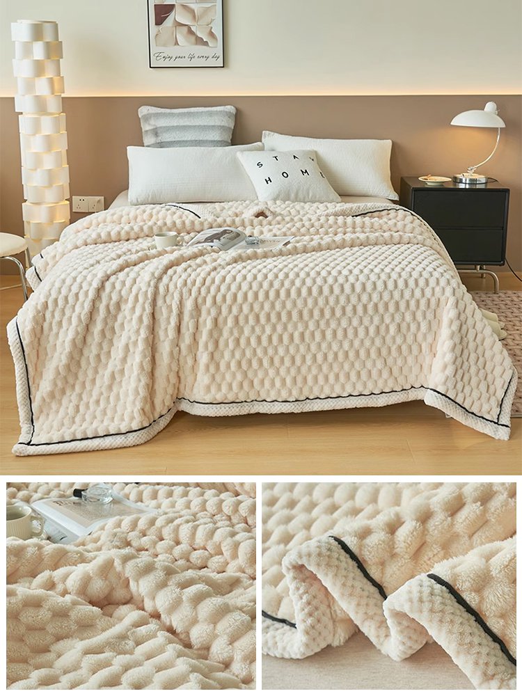 Double-layer thickened blanket with minky dots