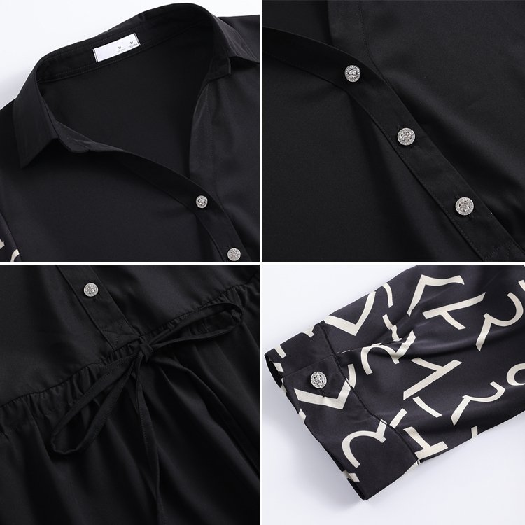 밴딩 벨트 브이넥 브라우스