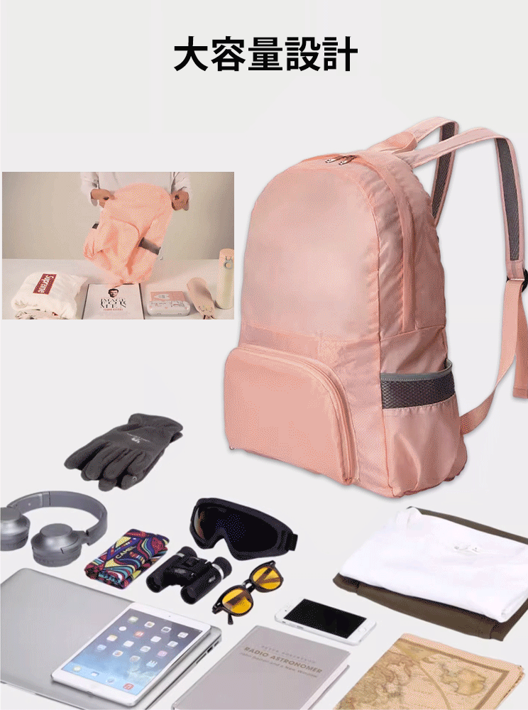 【さまさまな持ち方】折りたたみリュックサック