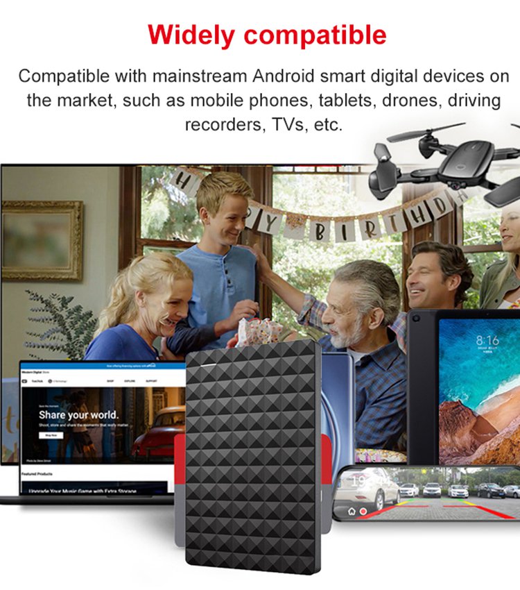 Stoßfeste mobile 10-TB-Festplatte mit hohem Kohlenstoffgehalt