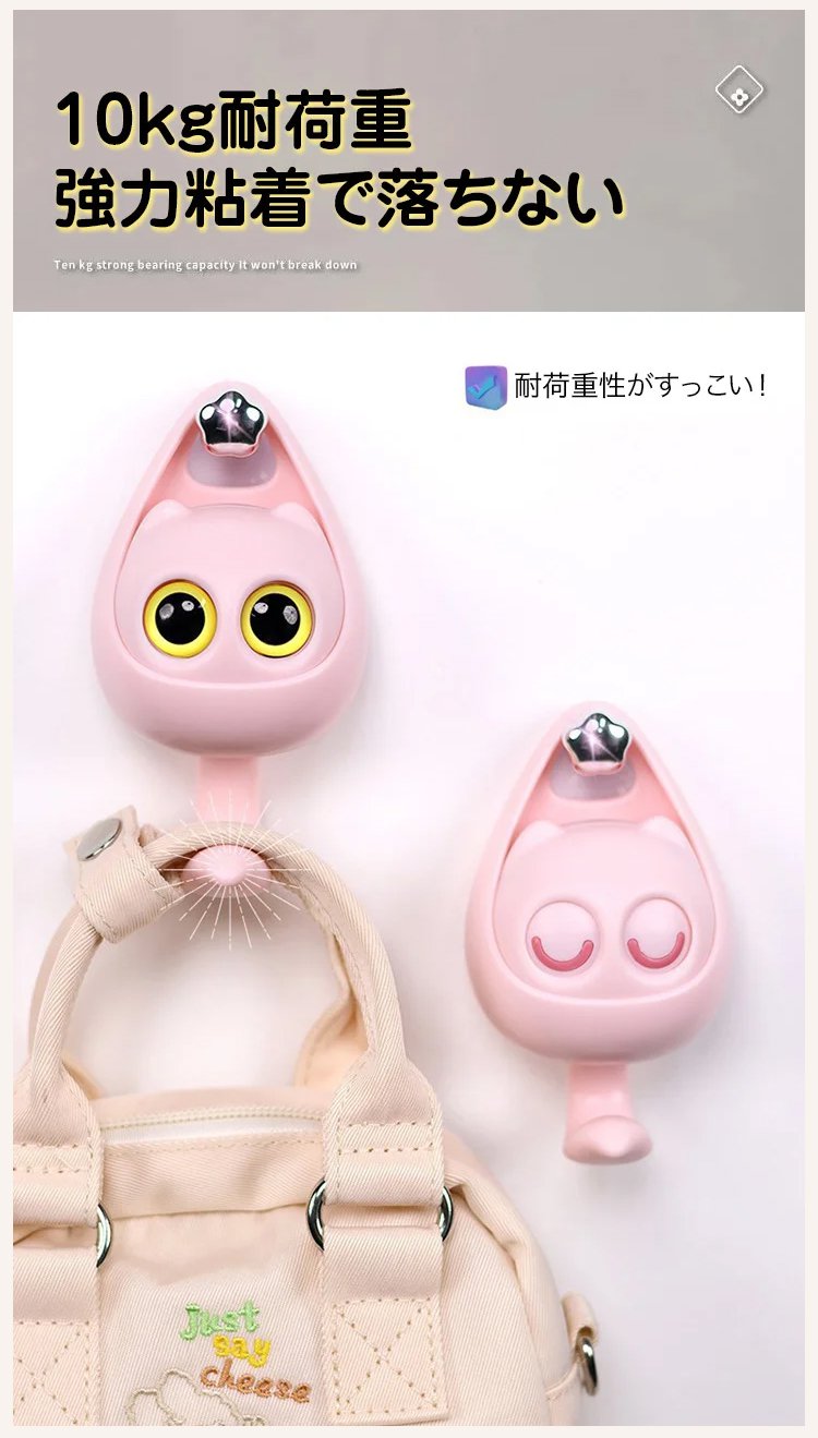 玄関で鍵を掛けているキャットフック