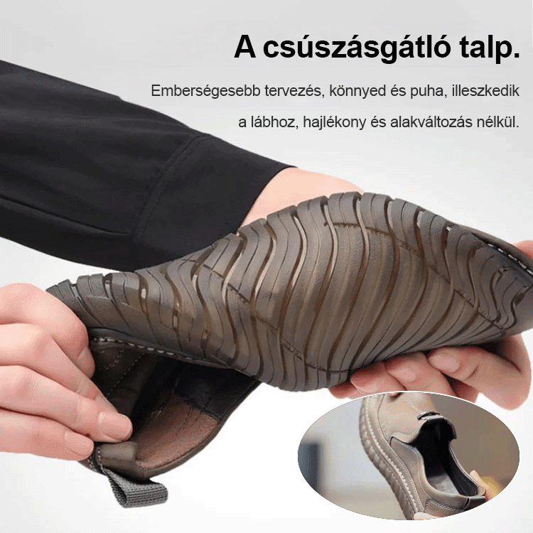 Bőr lágy talpú slip-on cipő