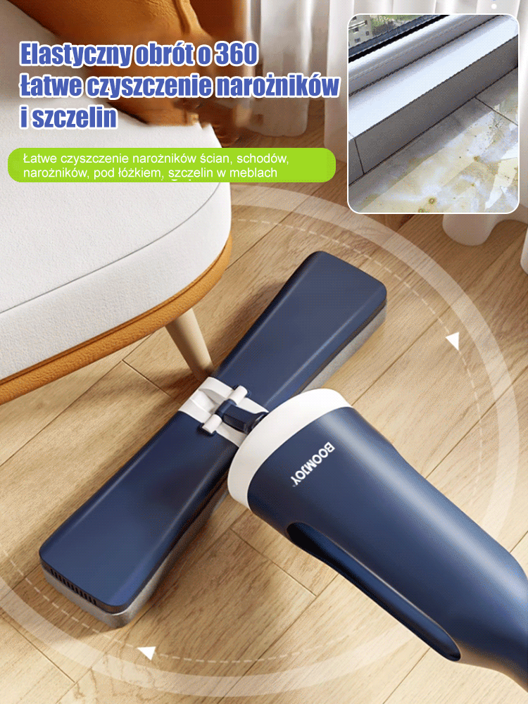 [Nowo zaktualizowany] Mop płaski z gąbką samowyciskającą