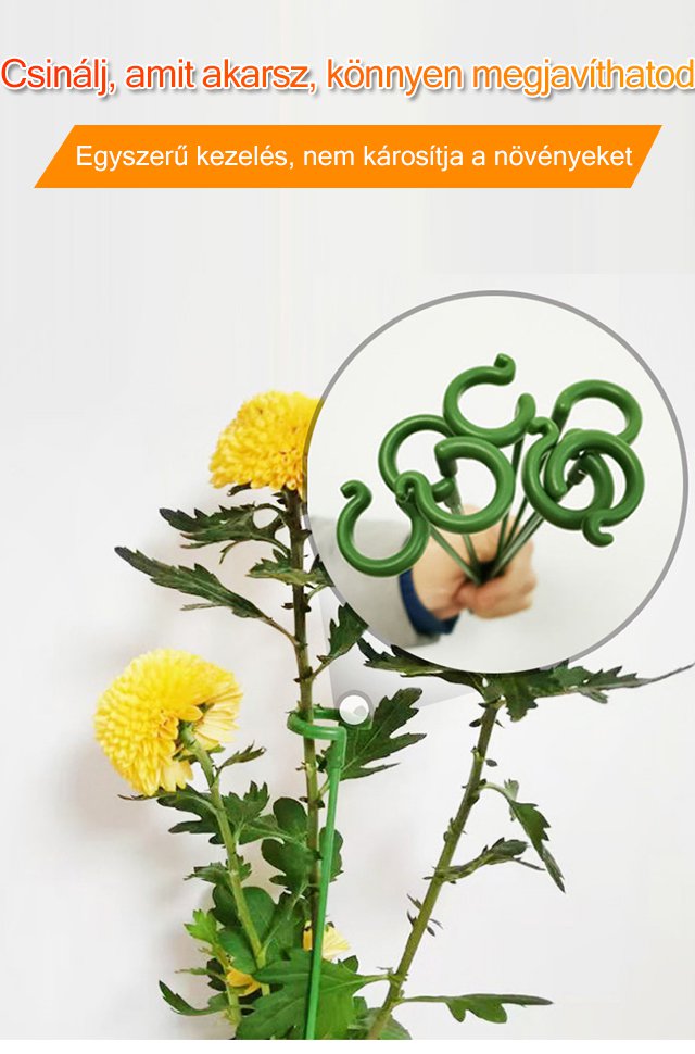 Növény virágtámogatás használat közben a kertben