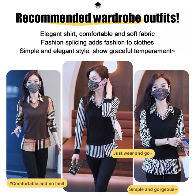 Fake 2-piece Slim Fashion Shirt