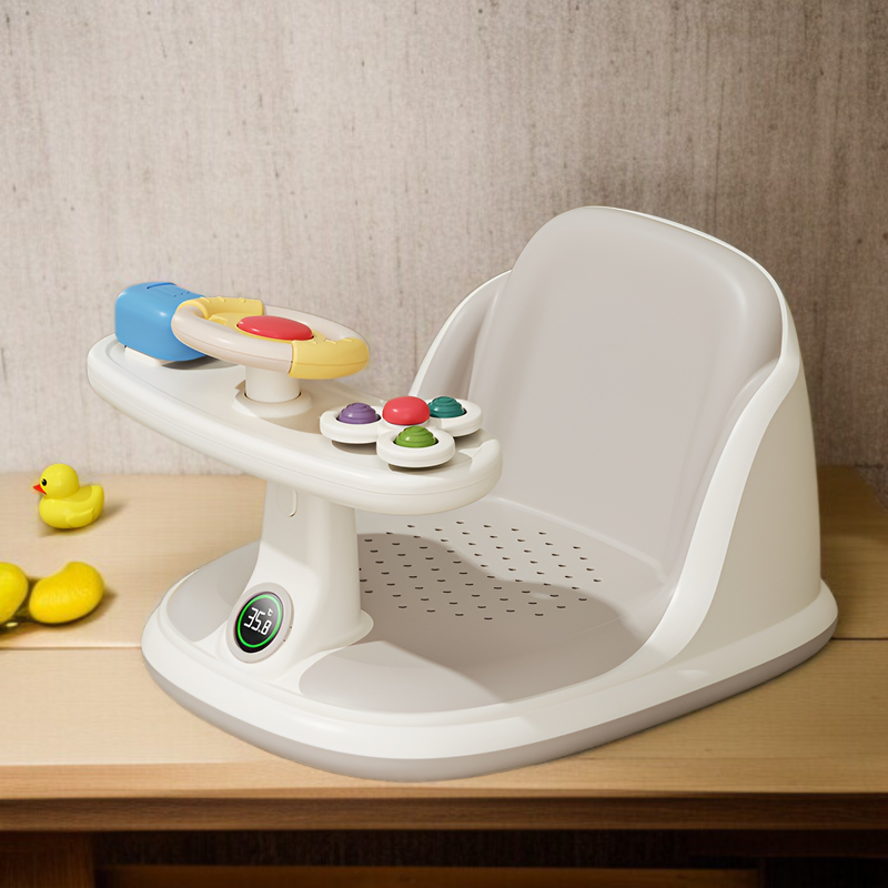 Babybadewanne mit rutschfestem Badehocker für Babys