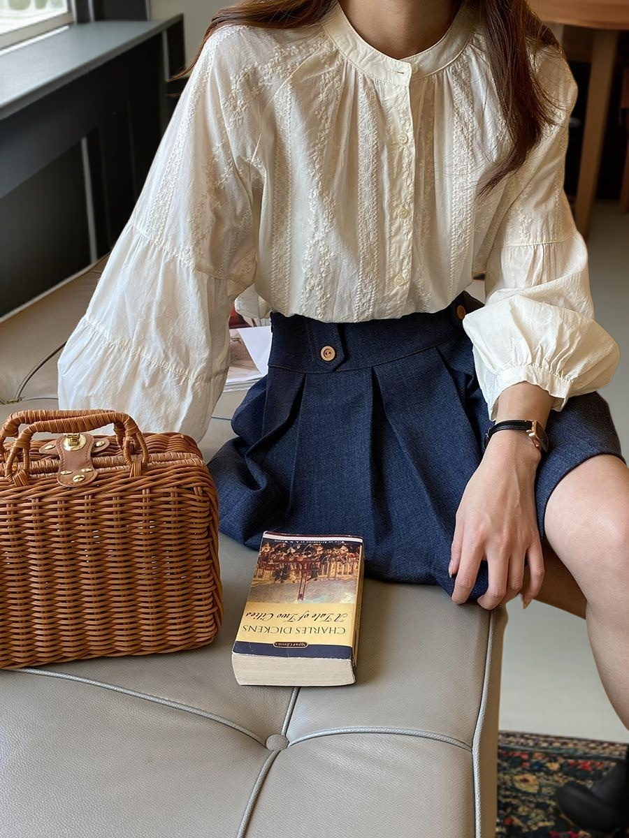 봄 레이스 벌룬 소매 셔츠 봄 셔츠 레이스 벌룬 소매 셔츠 봄 레이스 셔츠