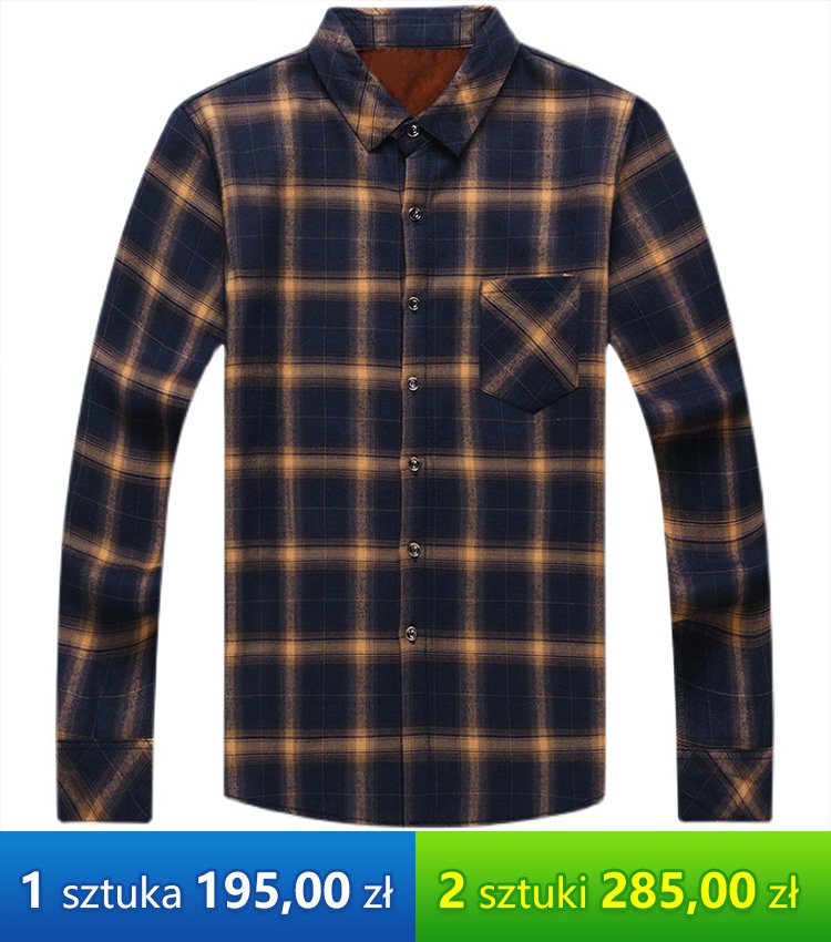 Złota aksamitna koszula w kratę