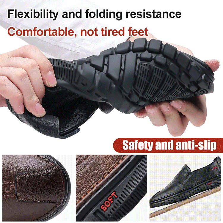 Men's handmade slip-on leather shoes