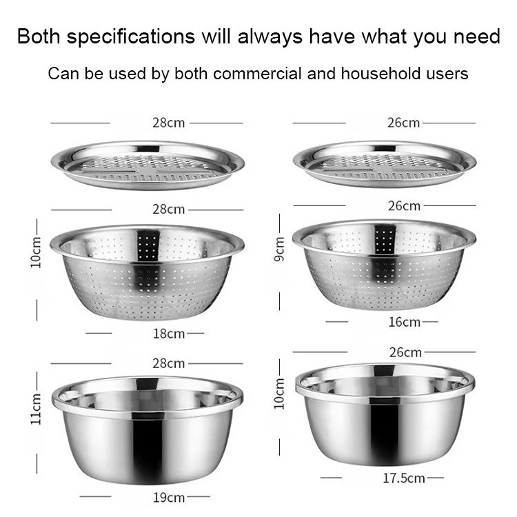 304 Stainless Steel Shaving Basin 3 Piece Set