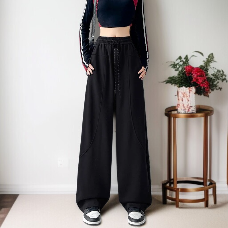 와이드 핏 하이웨스트 여성 트레이닝 팬츠 앞모습