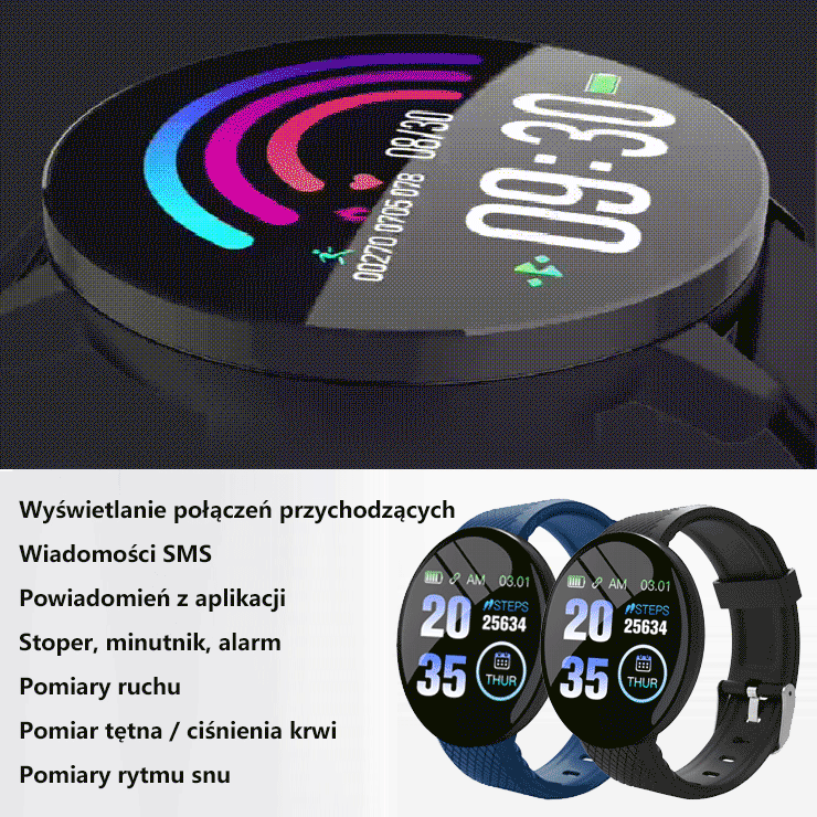 Sportowy - elegancki Smartwatch z ponad 100 funkcjami!