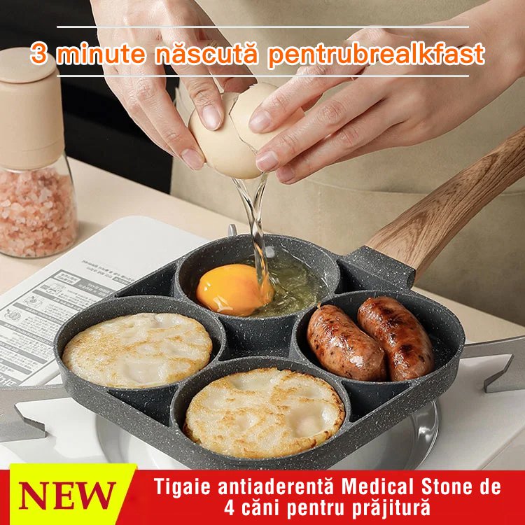 Tigaie antiaderentă Medical Stone 4-cup Frying Pan