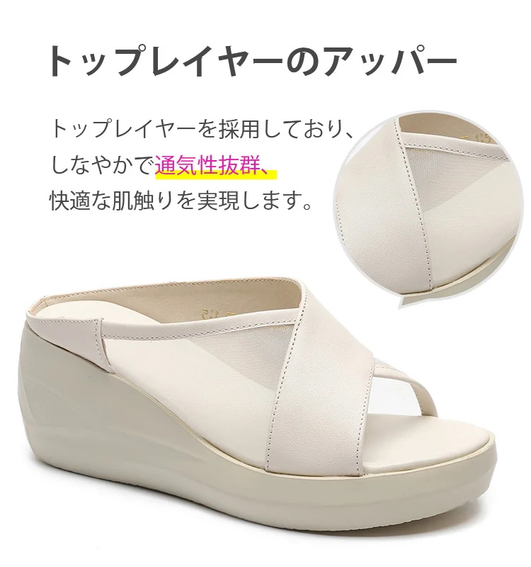 ウェッジヒールレディーススリッパ