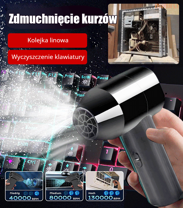 Przenośna bezprzewodowa suszarka do włosów